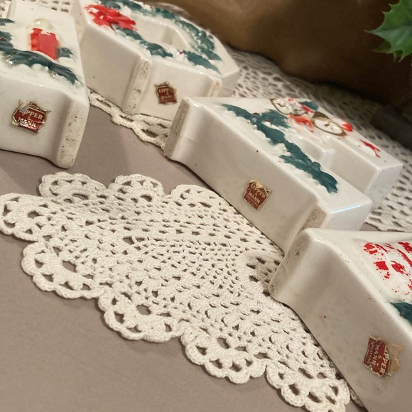 Vintage Noel Christmas Candle Holders Set In Original Box Lipper & Mann - Picture 9 of 16